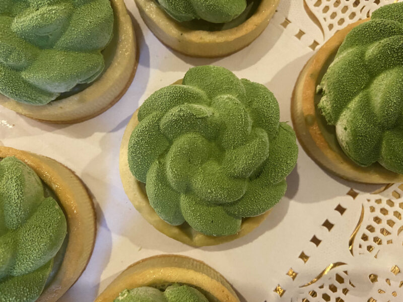 matcha cherry tart