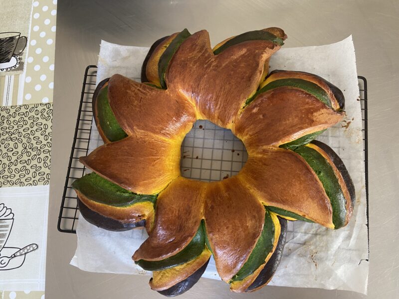 centrotavola di pane tricolore