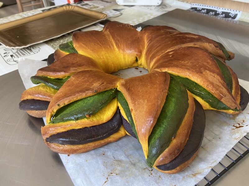 centrotavola di pane tricolore