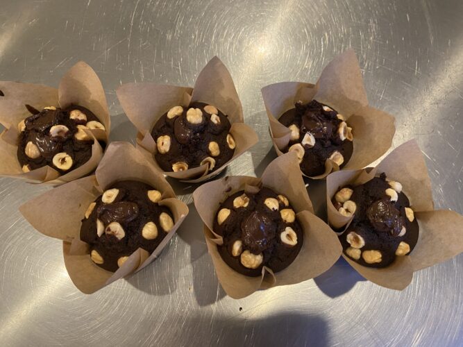 muffin nocciole e cacao