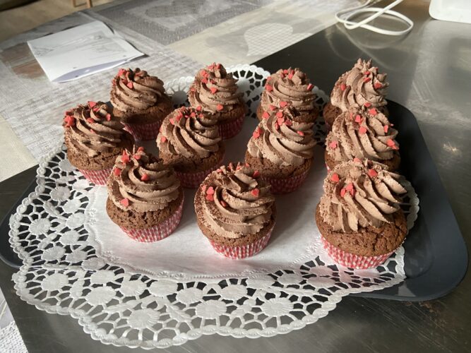 cupcake choco frutti rossi