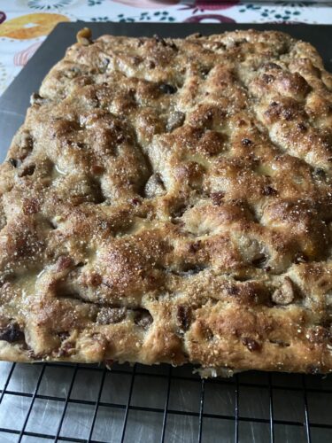 focaccia funghi speck noci