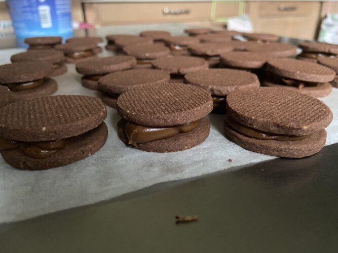 alfajores cacao dulce leche