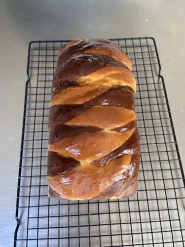 pan brioche intrecciato bicolor