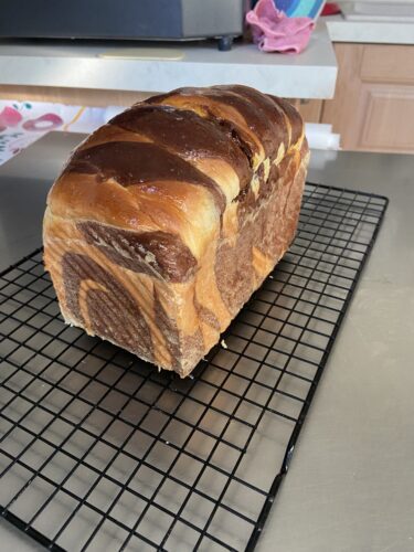 pan brioche intrecciato bicolor