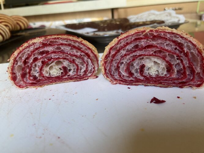 croissant bicolore rosso