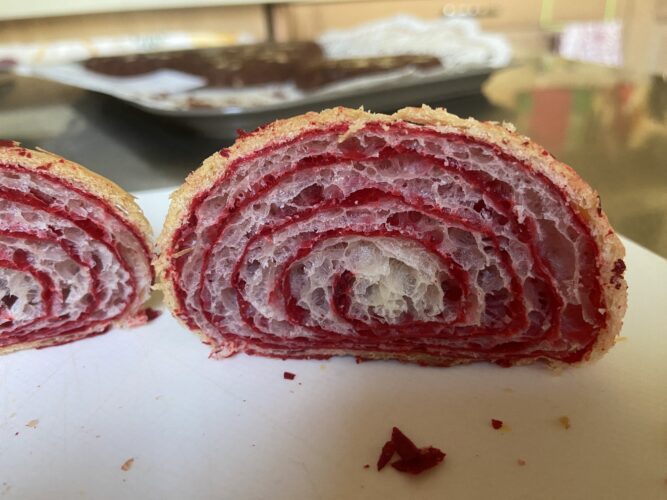 croissant bicolore rosso