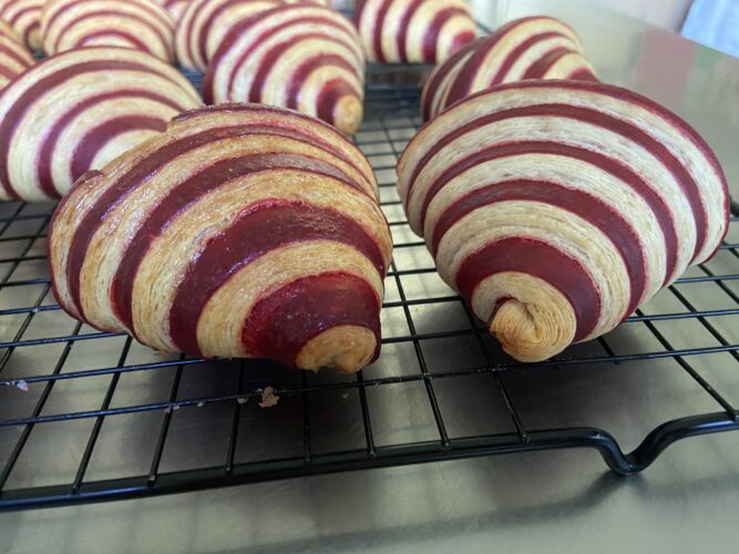 croissant bicolore rosso