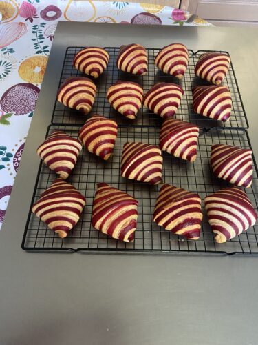 croissant bicolore rosso