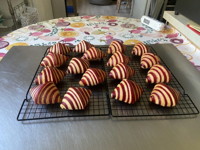 croissant bicolore rosso
