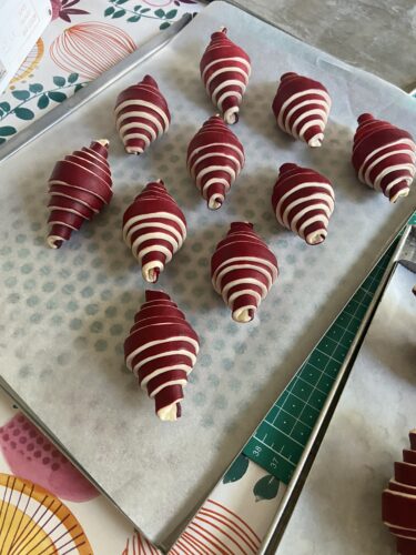 croissant bicolore rosso