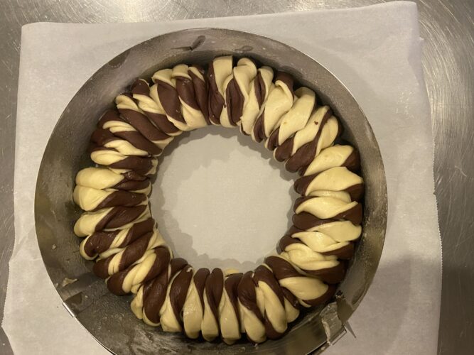 brioche bicolore dulce leche cioccolato