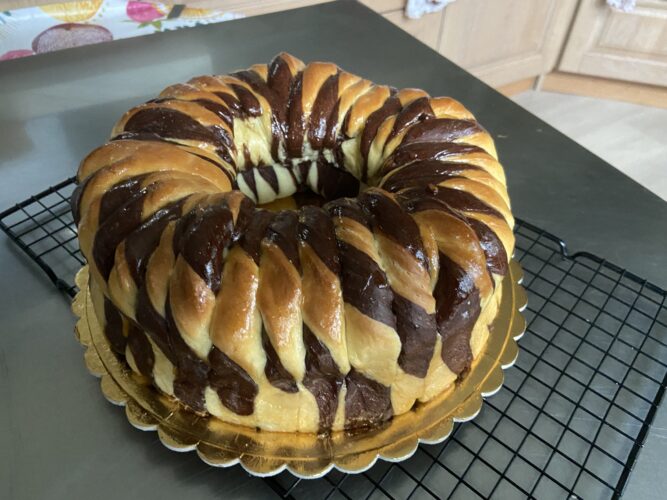 brioche bicolore dulce leche cioccolato