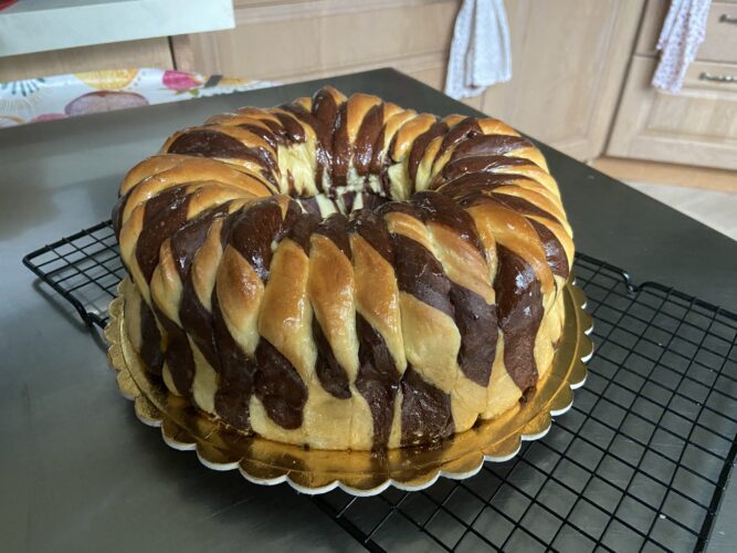 brioche bicolore dulce leche cioccolato