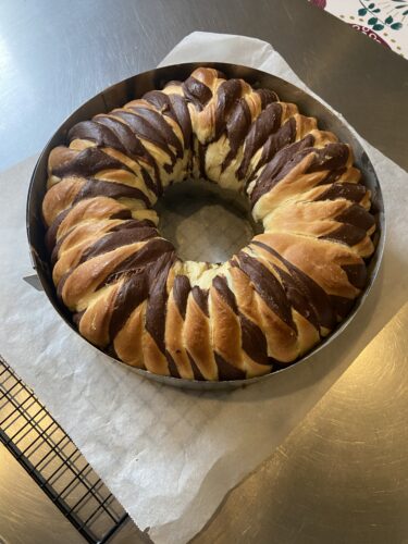 brioche bicolore dulce leche cioccolato