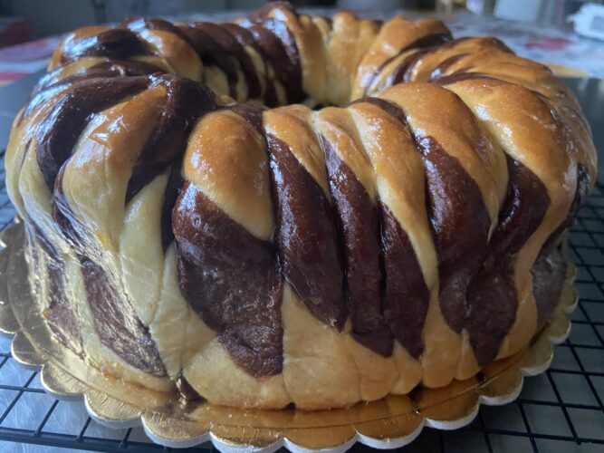 brioche bicolore dulce leche cioccolato