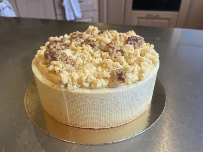 flan salato formaggio noci
