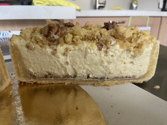 flan salato formaggio noci