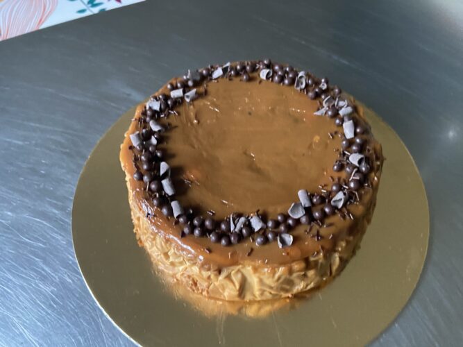 cheesecake al forno al dulce leche