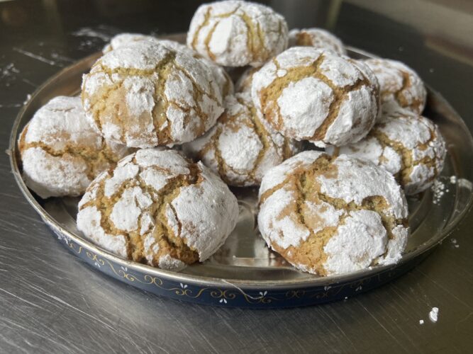 crinkle arancia pistacchio