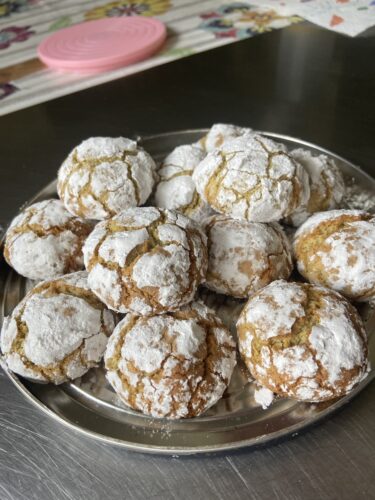 crinkle arancia pistacchio