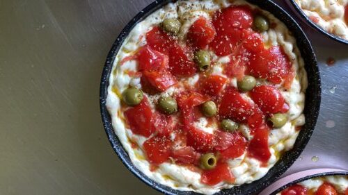 focaccia barese patata semola pomodori