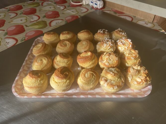 almond brioche muffin