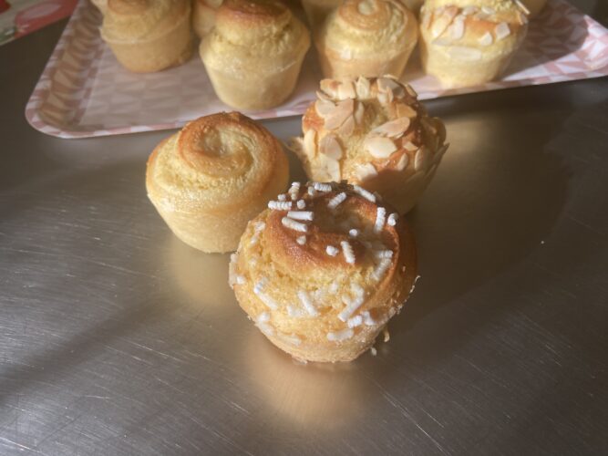 almond brioche muffin