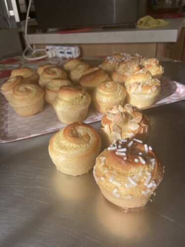 almond brioche muffin