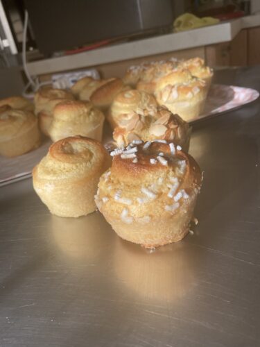 almond brioche muffin