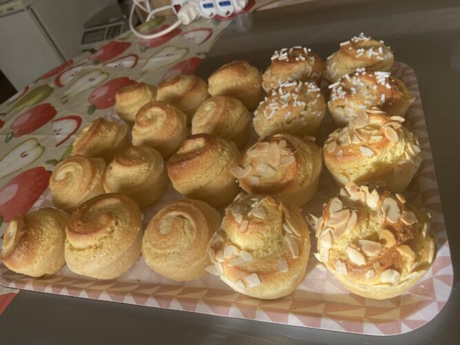 almond brioche muffin