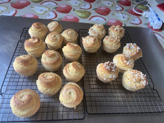 almond brioche muffin