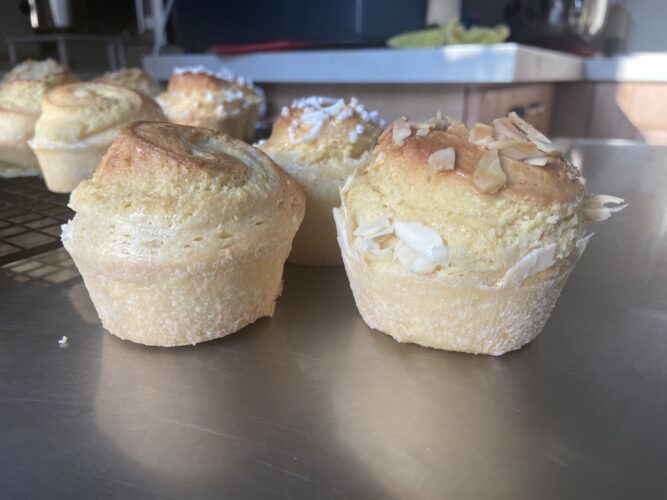 almond brioche muffin