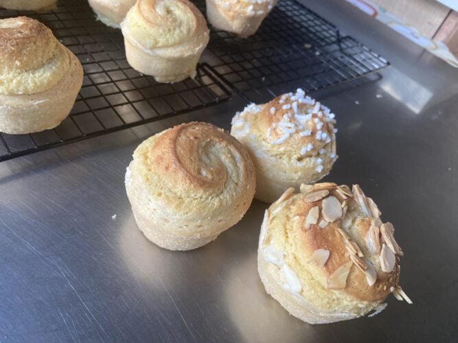 almond brioche muffin