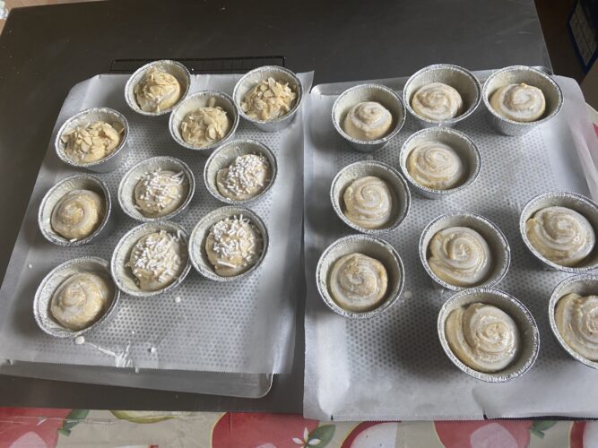 almond brioche muffin