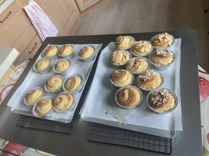 almond brioche muffin