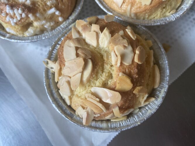 almond brioche muffin