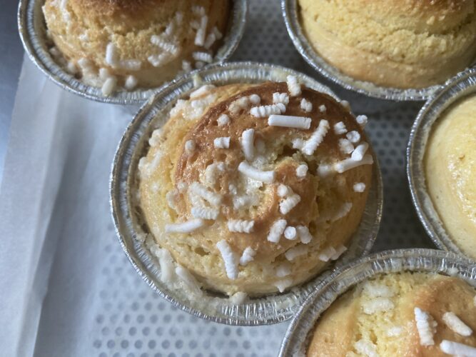 almond brioche muffin