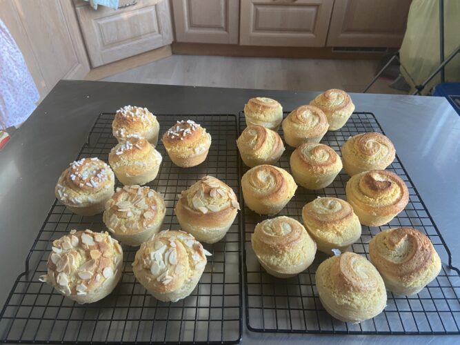 almond brioche muffin