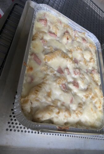 pasta al forno con la calcolatrice