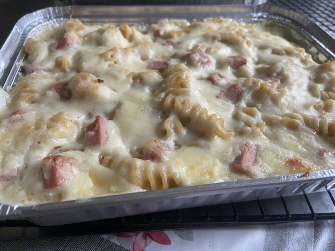 pasta al forno con la calcolatrice