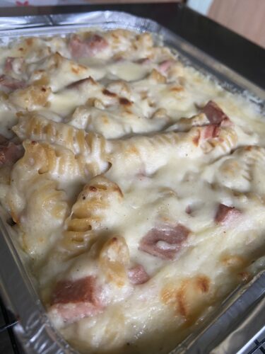 pasta al forno con la calcolatrice