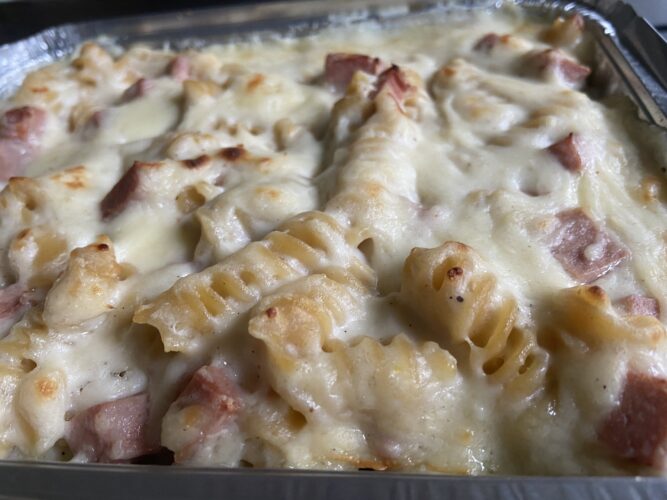 pasta al forno con la calcolatrice