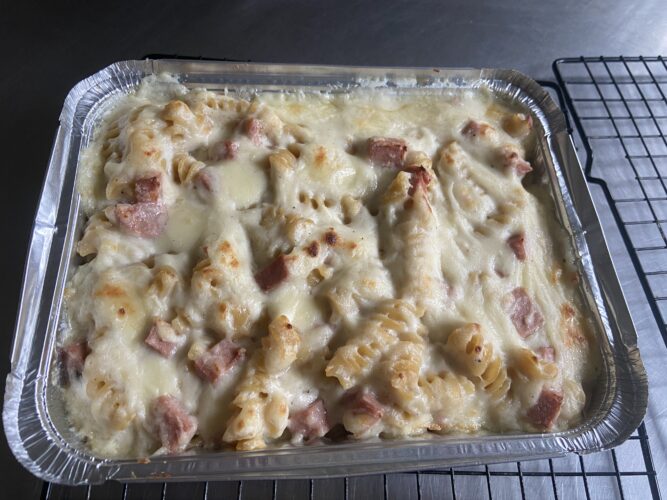 pasta al forno con la calcolatrice