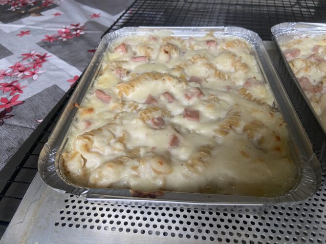pasta al forno con la calcolatrice