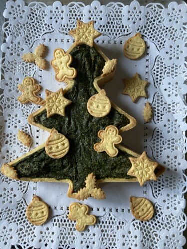 tart salata albero di natale ricotta spinaci