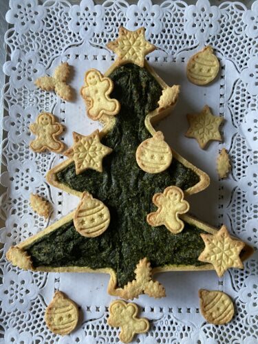 tart salata albero di natale ricotta spinaci