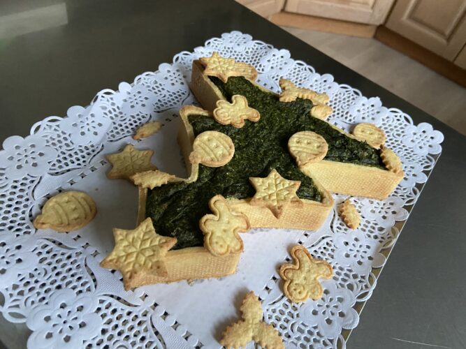 tart salata albero di natale ricotta spinaci