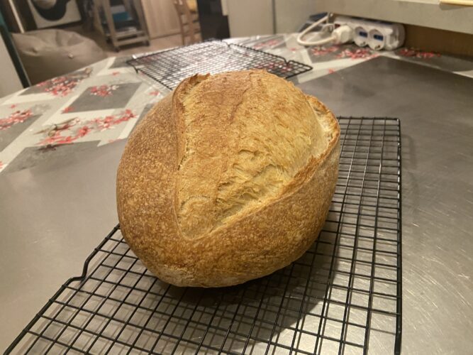 pane semplice lievito madre cotto pentola