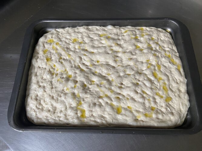 focaccia alta idratazione farro